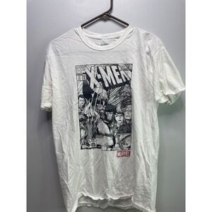 Marvel X-Men Comic Wolverine Graphic T-Shirt White Superhero Men's Medium M